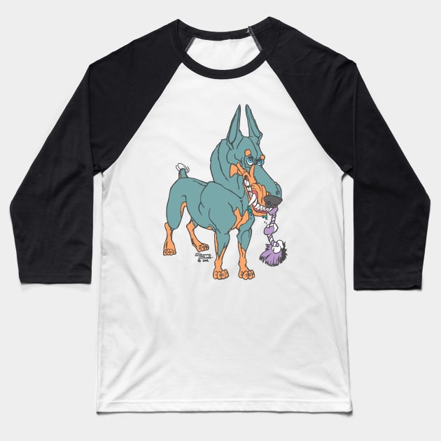 BLUE DOBERMAN Baseball T-Shirt by WildThingsTreasures34